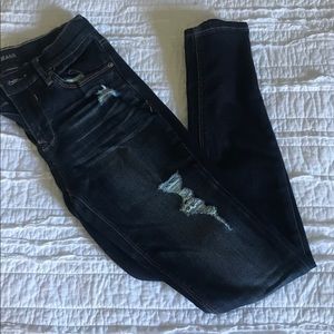 Express distressed skinny jeans